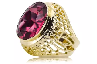 14k žlté zlato Rubín  Vintage vrc089y